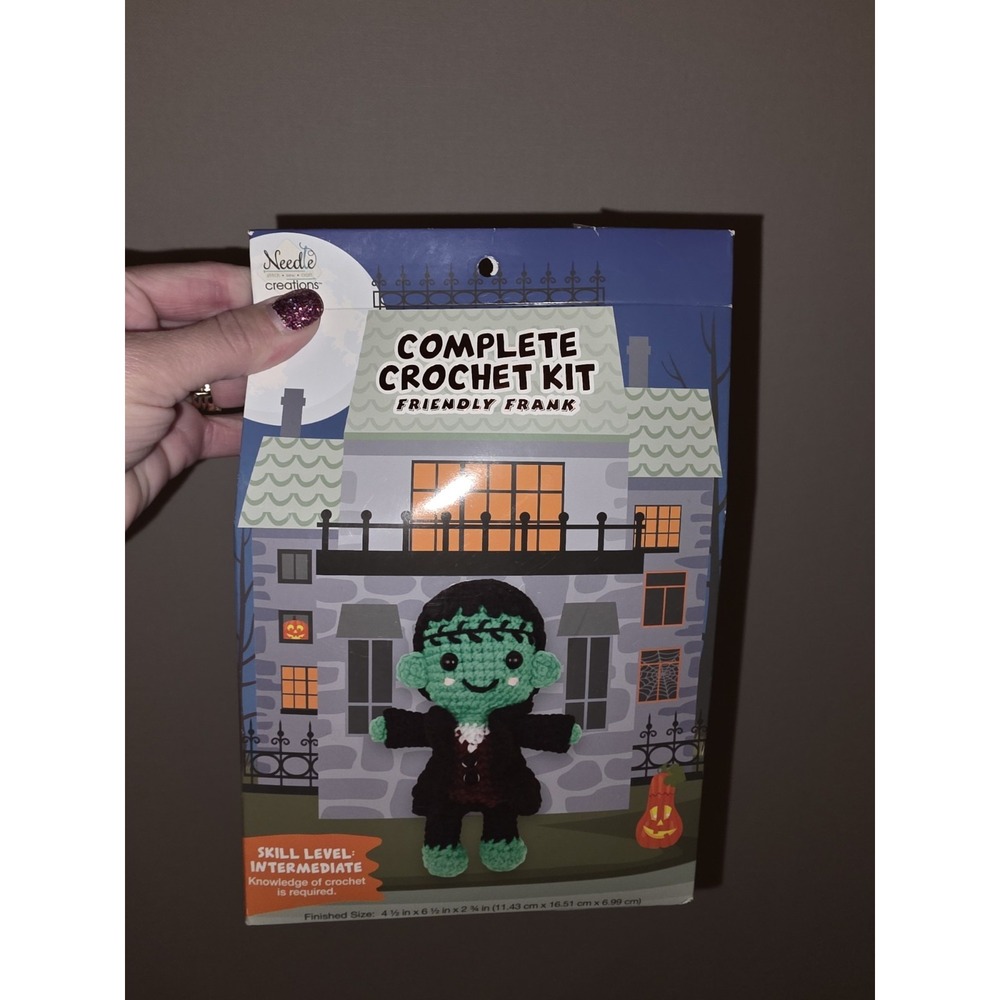 Needle Creations Friendly Frank Complete Crochet Kit Halloween Amigurumi NEW